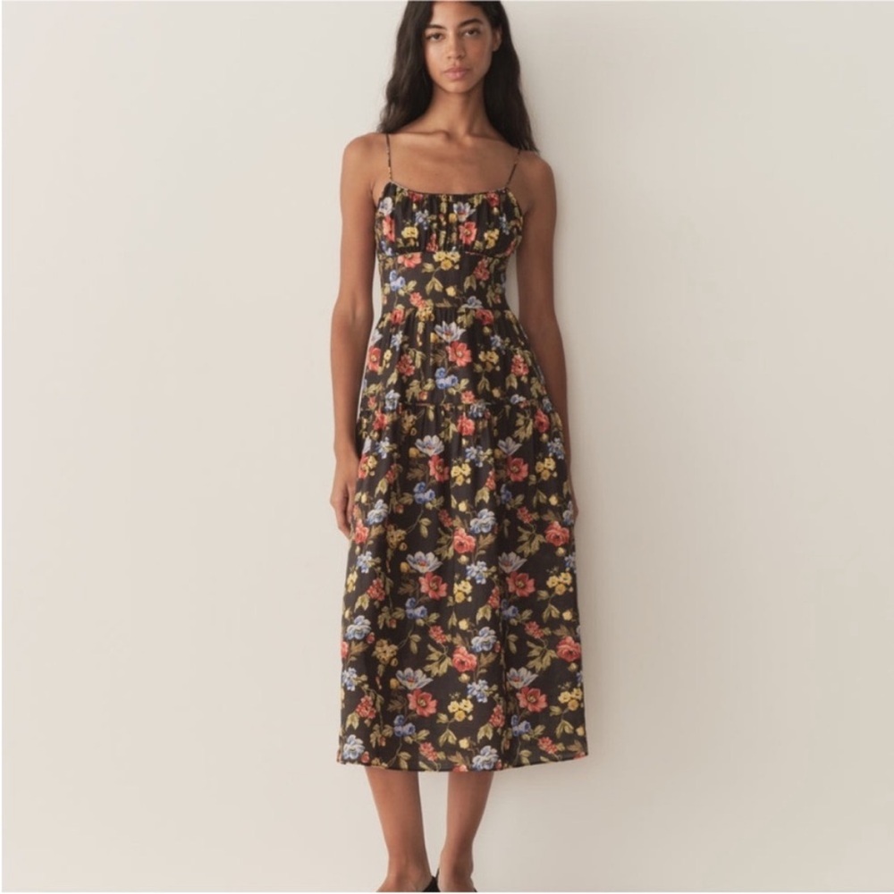 Doen Benoit Dress in Noir Wild Rose